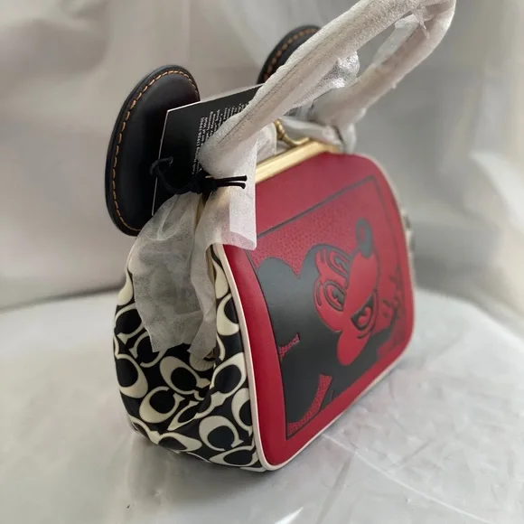 COACH MICKEY MOUSE X KEITH HARING KISSLOCK BAG